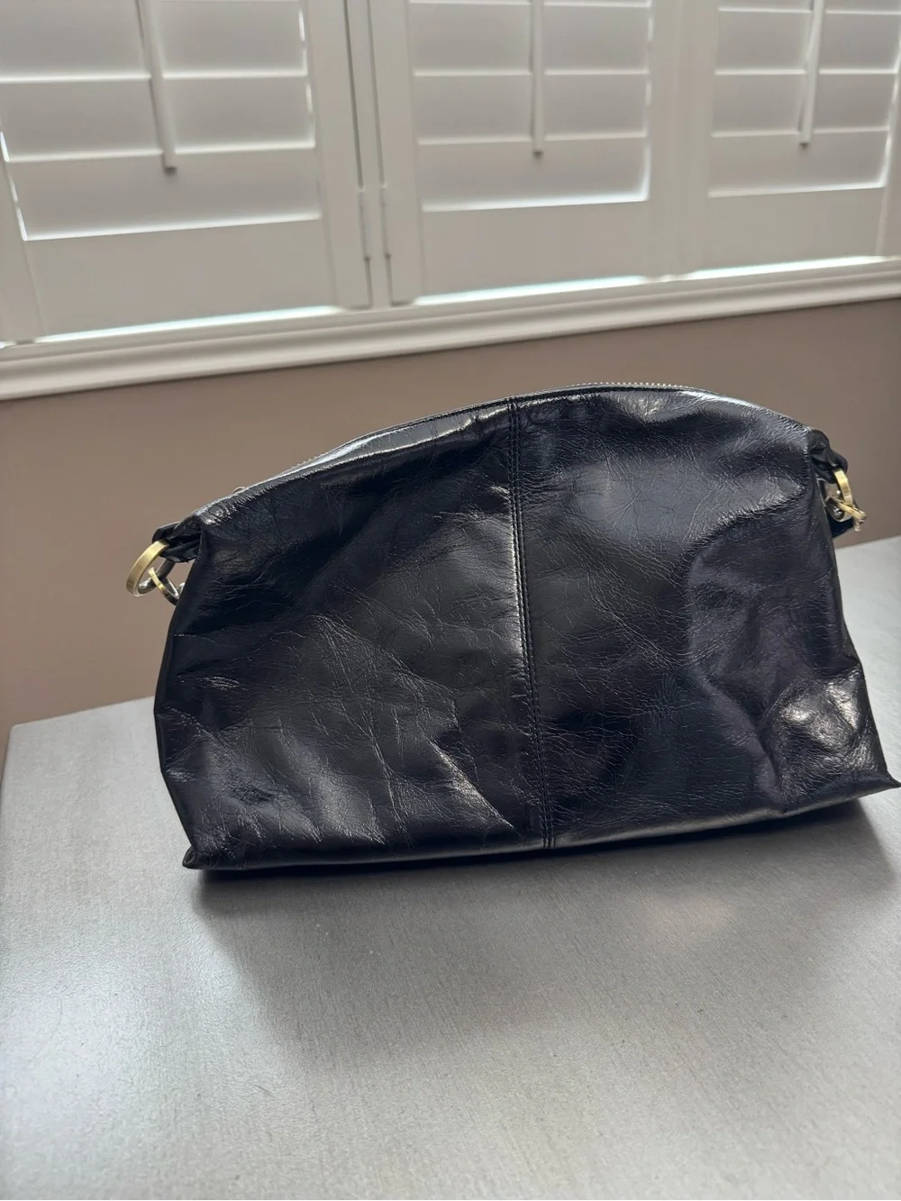 Classic Black Hobo Avon Leather Shoulder Bag